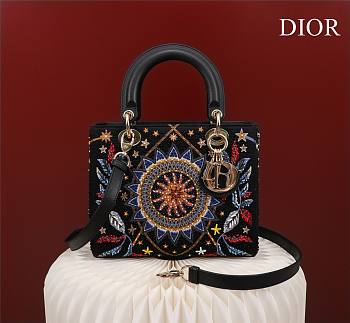 Dior Medium Lady Sun Satin with Bead Embroidery Bag