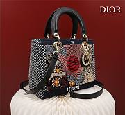 Dior Medium Lady Red Sun Satin with Bead Embroidery Bag - 2