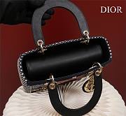 Dior Medium Lady Red Sun Satin with Bead Embroidery Bag - 3