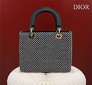 Dior Medium Lady Red Sun Satin with Bead Embroidery Bag - 4