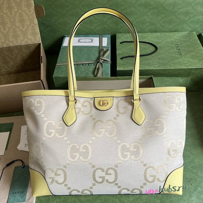 Gucci Yellow Medium GG Ophidia Tote - 1