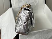 Chanel 19 silver leather large bag - 2