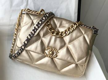 Chanel 19 golden leather large bag