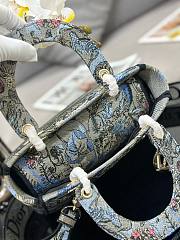 Dior Lady Medium Jardin Magique Embroidery Blue Bag - 3