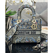 Dior Lady Medium Jardin Magique Embroidery Blue Bag - 1