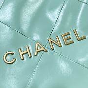 Chanel blue mint leather tote shopping medium bag - 5