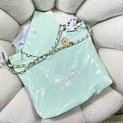 Chanel blue mint leather tote shopping medium bag - 2