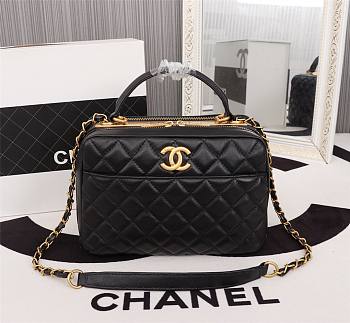 Chanel AS322 Vanity Case Lambskin Black Leather bag 