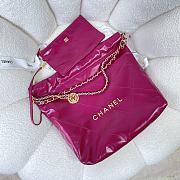 Chanel hot pink leather tote shopping medium bag - 4