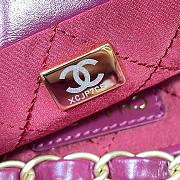 Chanel hot pink leather tote shopping medium bag - 2