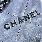 Chanel blue leather tote shopping medium bag - 3