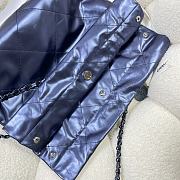 Chanel blue leather tote shopping medium bag - 2