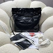 Chanel all black leather tote shopping medium bag - 1