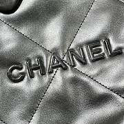 Chanel all black leather tote shopping medium bag - 6