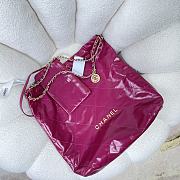 Chanel pink leather tote shopping large bag - 4