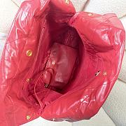 Chanel red leather tote shopping large bag - 5