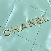 Chanel mint leather tote shopping large bag - 5