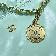 Chanel mint leather tote shopping large bag - 4