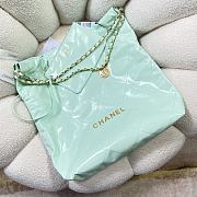 Chanel mint leather tote shopping large bag - 3