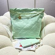 Chanel mint leather tote shopping large bag - 2