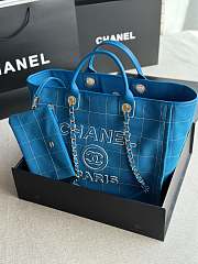 Chanel 2023 Maxi Shopping Tote Blue Bag - 3