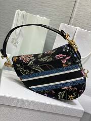 Fendi Saddle Black Jardin Magique Embroidery Bag - 6