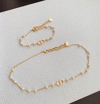 Dior gold pearl set