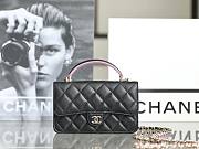 Chanel Lambskin Quilted Mini Top Handle Rectangular Flap Bag - 1