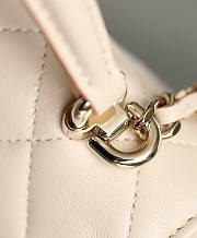 Chanel Beige Lambskin Quilted Mini Top Handle Rectangular Flap Bag - 5