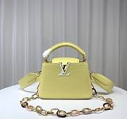 Louis Vuitton M21798 Capucines Mini Yellow Leather Bag - 1