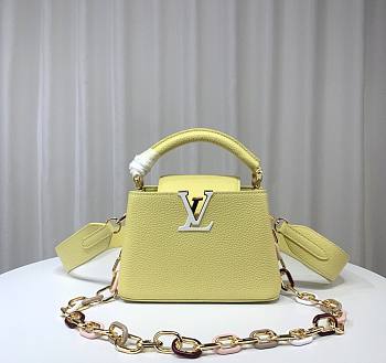 Louis Vuitton M21798 Capucines Mini Yellow Leather Bag