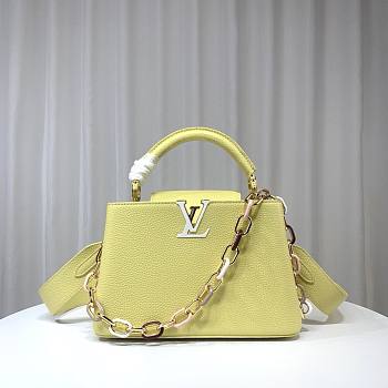 Louis Vuitton M21798 Capucines BB Yellow Leather Bag 