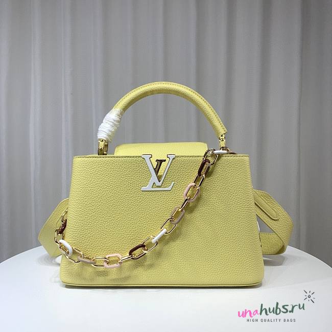 Louis Vuitton M21798 Capucines MM Yellow Leather Bag  - 1