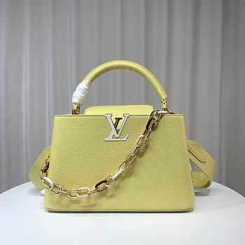 Louis Vuitton M21798 Capucines MM Yellow Leather Bag 