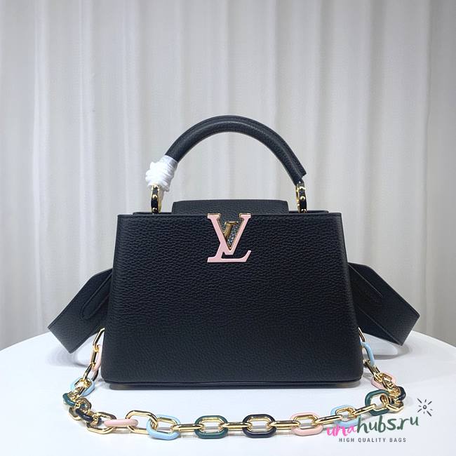 Louis Vuitton M21798 Capucines BB Black Leather Bag - 1