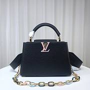 Louis Vuitton M21798 Capucines BB Black Leather Bag - 1