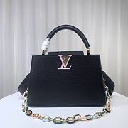 Louis Vuitton M21798 Capucines MM Black Leather Bag - 1