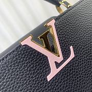 Louis Vuitton M21798 Capucines MM Black Leather Bag - 2