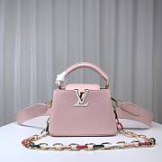 Louis Vuitton M21798 Capucines Mini Pink Leather Bag - 1