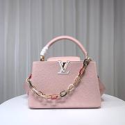 Louis Vuitton M21798 Capucines MM Pink Leather Bag - 1