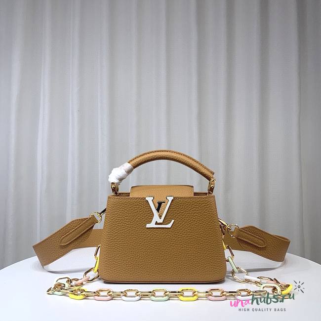 Louis Vuitton M21798 Capucines Mini Brown Leather Bag - 1