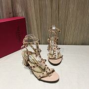 Valentino Garavani Rockstud Nude Leather 60mm Sandals - 4