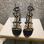 Valentino Garavani Rockstud Black Leather 60mm Sandals - 3