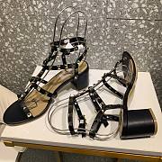 Valentino Garavani Rockstud Black Leather 60mm Sandals - 2