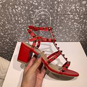 Valentino Garavani Rockstud Red Leather 60mm Sandals - 2