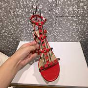 Valentino Garavani Rockstud Red Leather 60mm Sandals - 3