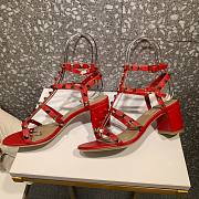 Valentino Garavani Rockstud Red Leather 60mm Sandals - 4