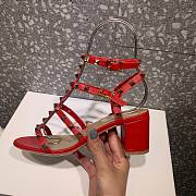 Valentino Garavani Rockstud Red Leather 60mm Sandals - 5