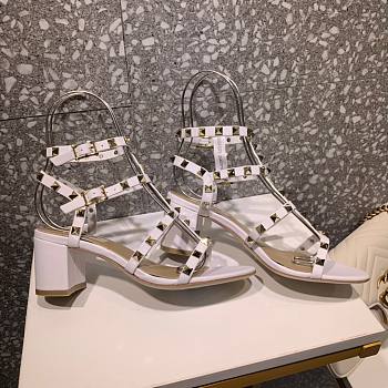 Valentino Garavani Rockstud White Leather 60mm Sandals