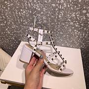 Valentino Garavani Rockstud White Leather 60mm Sandals - 2